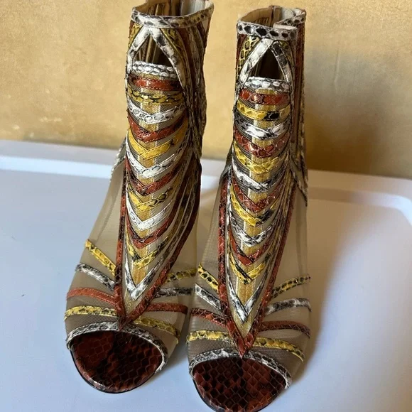 Gorgeous Jimmy Choo Mesh and Leather Booties - Picture 2 of 5